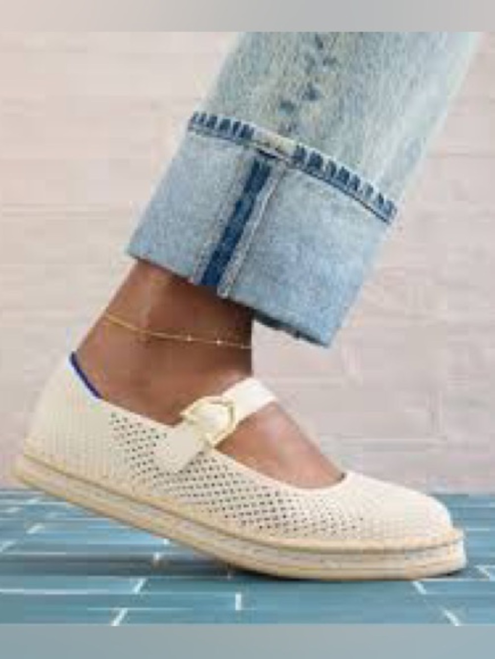 Rothy's /The Espadrille Mary Jane Flats in Jasmine - Sz. 8